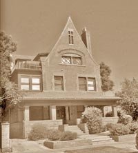 An early sepia photo of the mansion